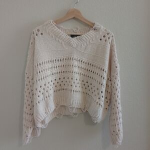 Angie size Med. Distressed Holey Pullover sweater